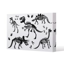 Benjamin Tate Design Stylish Dinosaur Silhouettes (Canvas Print) / 61 x 91 x 4cm in Natural - Size: 61 x 91 x 4 cm - thumbnail 1