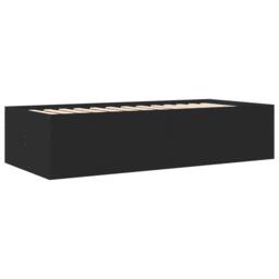 Berkfield Home Daybed with Drawers without Mattress Black 75x190 cm Small Single - thumbnail 6
