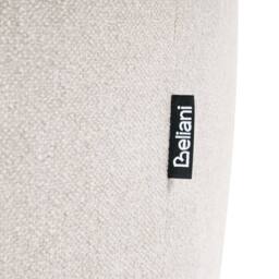 Wyld and Coco White Woven Fabric Ottoman with Plush Padding and Cylindrical Legs - thumbnail 6