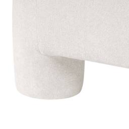 Wyld and Coco White Woven Fabric Ottoman with Plush Padding and Cylindrical Legs - thumbnail 7