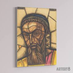 "Artery8 St Luke Stained Glass Design Holst Canvas Wall Art Print - Size: W12"" x H16""" - thumbnail 2