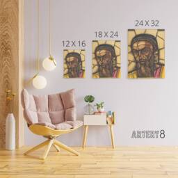 "Artery8 St Luke Stained Glass Design Holst Canvas Wall Art Print - Size: W12"" x H16""" - thumbnail 4