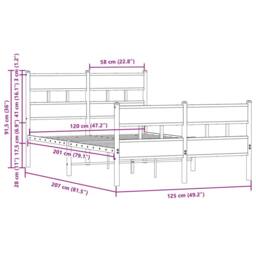 Berkfield Home Elegant Bed Frame without Mattress with Headboard & Footboard 1 in Brown - Size: Small Double - thumbnail 9
