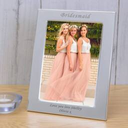 Uniqueful Women's Personalised Bridesmaid Silver Plated Picture Frame 7 x 5 Wedding Gift - thumbnail 1