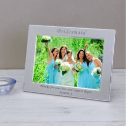Uniqueful Women's Personalised Bridesmaid Silver Plated Picture Frame 7 x 5 Wedding Gift - thumbnail 3