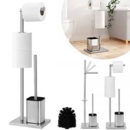 Kelvenix Toilet Paper Roll Holder Floor Free Standing in Silver - thumbnail 3