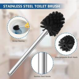 Kelvenix Toilet Paper Roll Holder Floor Free Standing in Silver - thumbnail 5