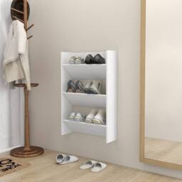 Berkfield Home Wall Shoe Cabinet White 60x18x90 cm Engineered Wood - Size: 60 x 18 x 90 cm - thumbnail 2