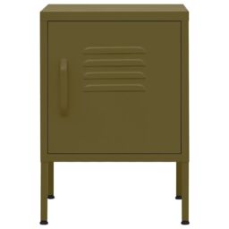 Berkfield Home Nightstands 2 pcs Olive Green 35x35x51 cm Steel - Size: 35 x 35 x 51 cm - thumbnail 3