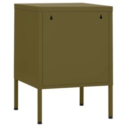 Berkfield Home Nightstands 2 pcs Olive Green 35x35x51 cm Steel - Size: 35 x 35 x 51 cm - thumbnail 5