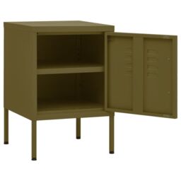 Berkfield Home Nightstands 2 pcs Olive Green 35x35x51 cm Steel - Size: 35 x 35 x 51 cm - thumbnail 6