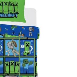 Minecraft All-Over Print Reversible Duvet Cover Set in Green - Size: Single - thumbnail 2