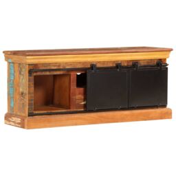 Berkfield Home TV Cabinet 110x30x45 cm Solid Reclaimed Wood in Brown - Size: 110 x 30 x 45 cm - thumbnail 4