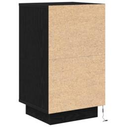 Berkfield Home Durable Bedside Cabinet with LED Lights¬†Black 38x34x65 cm in Black - Size: 38 x 34 x 65 cm - thumbnail 9