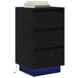 Berkfield Home Durable Bedside Cabinet with LED Lights¬†Black 38x34x65 cm in Black - Size: 38 x 34 x 65 cm - thumbnail 5