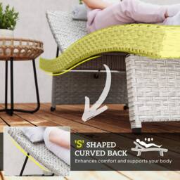 Kelvenix PE Rattan Sun Lounger with 4-Level Adjustable Backrest in Grey - Size: 0.6m2 - thumbnail 6