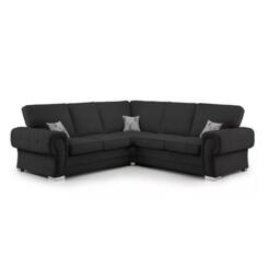 Furniture 786 Chingford Full Back 2C2 Corner Sofa Chenille Fabric in Black