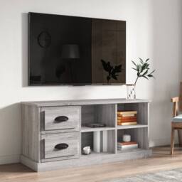 Berkfield Home TV Cabinet Grey Sonoma 102x35.5x47.5 cm Engineered Wood - thumbnail 2