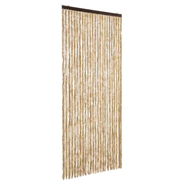 Berkfield Home Fly Curtain Beige 100x200 cm Chenille - image 1