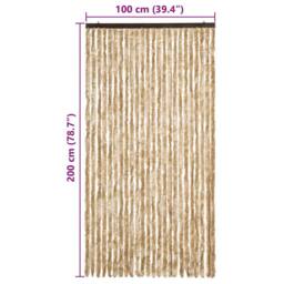 Berkfield Home Fly Curtain Beige 100x200 cm Chenille - thumbnail 7