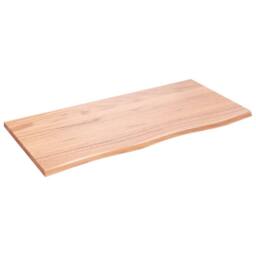 Berkfield Home Wall Shelf Light Brown 100x50x2 cm Treated Solid Wood Oak - Size: 100 x 50 x 2 cm - thumbnail 2