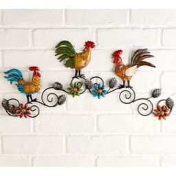 mysmartbuy Country Cockerels Wall Art - Hand Painted Rooster Ornament Decoration