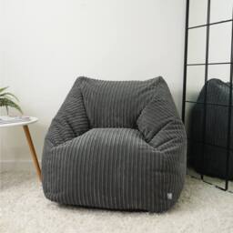 rucomfy Beanbags rucomfy Indoor Large Snuggle Bean Bag Chair - Adults Jumbo Cord in Grey - thumbnail 1