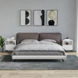Berkfield Home Bedside Cabinets 2 pcs High Gloss White 40x35x50 cm - Size: 40 x 35 x 50 cm - thumbnail 2