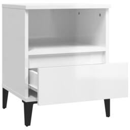 Berkfield Home Bedside Cabinets 2 pcs High Gloss White 40x35x50 cm - Size: 40 x 35 x 50 cm - thumbnail 8
