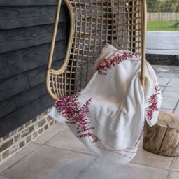 Benjamin Tate Design Pink Flower & Geometric Shapes Blanket in Natural - Size: 120 cm x 150 cm - thumbnail 4