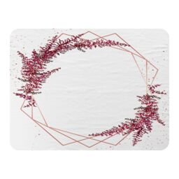 Benjamin Tate Design Pink Flower & Geometric Shapes Blanket in Natural - Size: 120 cm x 150 cm - thumbnail 1