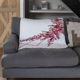 Benjamin Tate Design Pink Flower & Geometric Shapes Blanket in Natural - Size: 120 cm x 150 cm - thumbnail 2