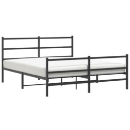 Berkfield Home Metal Bed Frame without Mattress with Footboard¬†Black 150x200cm in Black - Size: 150x200 cm - thumbnail 4