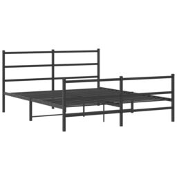 Berkfield Home Metal Bed Frame without Mattress with Footboard¬†Black 150x200cm in Black - Size: 150x200 cm - thumbnail 2
