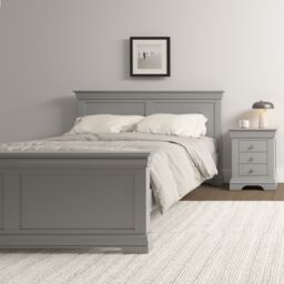 Seconique Bordeaux 5' Bed High Foot End (Part Assembled) in Light Grey - Size: King - thumbnail 1