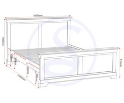 Seconique Bordeaux 5' Bed High Foot End (Part Assembled) in Light Grey - Size: King - thumbnail 7
