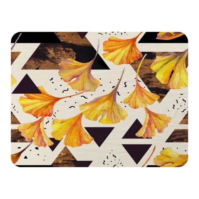 Benjamin Tate Design Orange Flowers & Triangles Blanket in Natural - Size: 120 cm x 150 cm - image 1