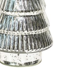 Ivyline Juniper Silver Glass Tree - H41cm W18cm - 2 other Colours & 2 Sizes Available - Hand finished - 2024 star performer in Metallic Silver - thumbnail 4