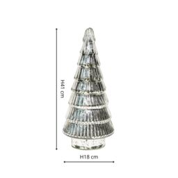 Ivyline Juniper Silver Glass Tree - H41cm W18cm - 2 other Colours & 2 Sizes Available - Hand finished - 2024 star performer in Metallic Silver - thumbnail 6