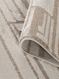Desire Rugs Hamilton Modern Sheen Area Rug - Blocked Bold Geometric Design in Taupe - Size: 80 cm x 150 cm - thumbnail 3