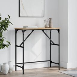 Berkfield Home Console Table Sonoma Oak 75x32x75 cm Engineered Wood in Brown - Size: 75 x 32 x 75 cm - thumbnail 1