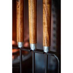 Lemon Pavilion Furniture and Decor Wooden Handle Square Fireside Companion Set, L18 x W24 x H73 cm, Brown - thumbnail 3