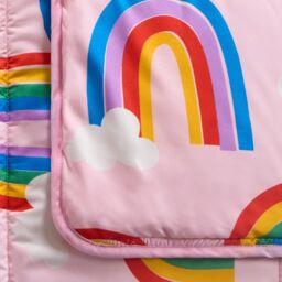 OHS Coverless Duvet Pillowcase Rainbow 10.5 Tog Bedding Set Travel Soft Quilt in Pink - Size: Single - thumbnail 4