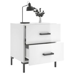 Berkfield Home Bedside Cabinets 2 pcs High Gloss White 40x35x47.5 cm Engineered Wood - thumbnail 3