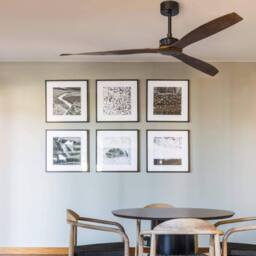 Netlighting Just Fan Matt Black Wood ceiling fan 3 Blades 178cm - thumbnail 2