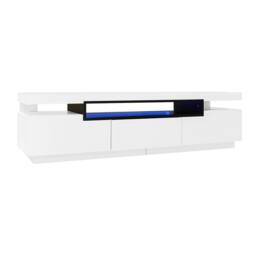 BTM High gloss TV stand with LED 3 drawers 160cm for 70 inch TV in White - thumbnail 9