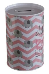 Orsina Lightweight Large Money Tin, Durable Large Money Tin For Kids Bedroom, Secure Decorative Tin For Children in Pink - thumbnail 3