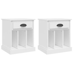 Berkfield Home Bedside Cabinets 2 pcs White 43x36x50 cm - Size: 43 x 36 x 50 cm - thumbnail 2