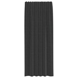 Berkfield Home Voile Curtains with Rod Pockets 2 pcs Black - thumbnail 4