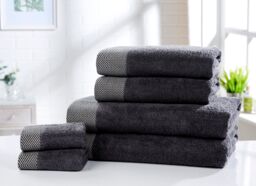 Rapport Home Tidal 550GSM Cotton Super Soft & Absorbent Towel in Charcoal - thumbnail 1